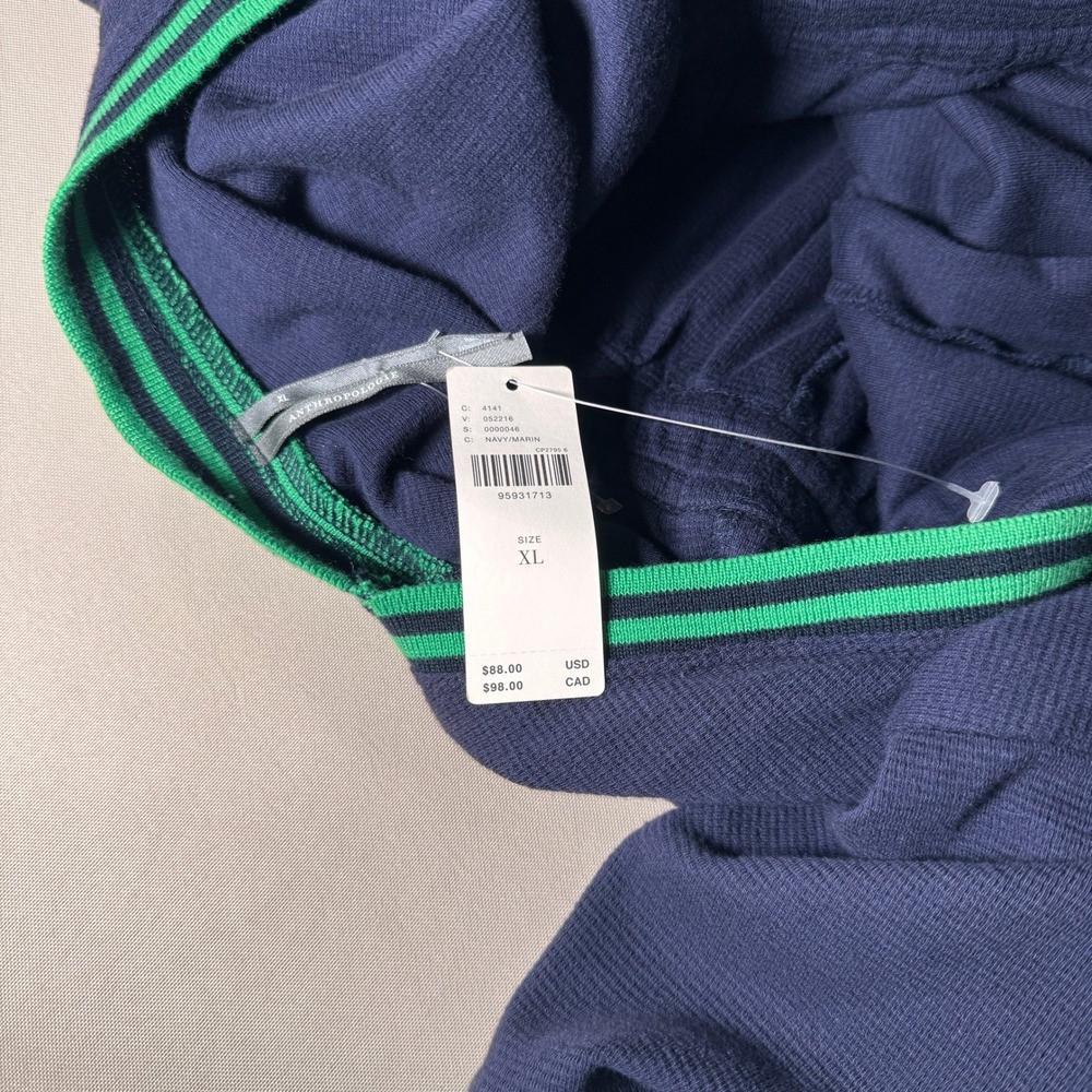 Anthropologie Navy Star Pocket Drawstring Waffle Knit Romper One Piece XL NWT - Picture 6 of 15